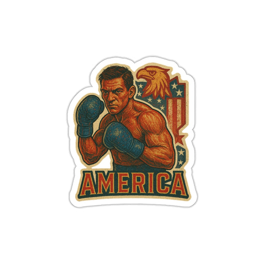America Boxer Die Cut Sticker