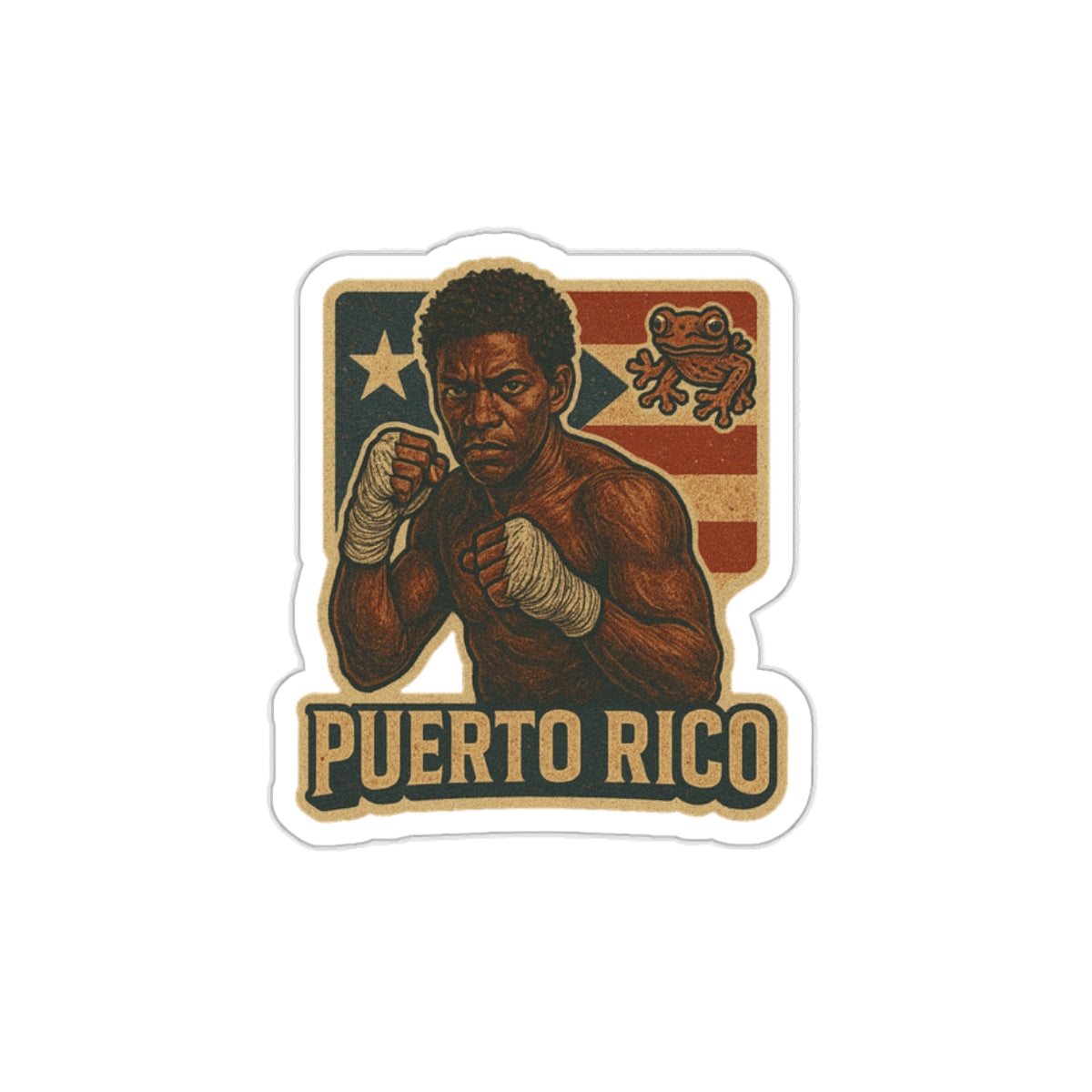 Puerto Rico Boxer Die Cut Sticker