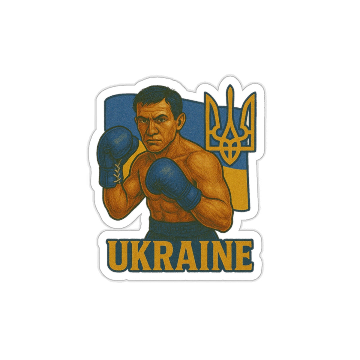 Ukraine Boxer Die Cut Sticker
