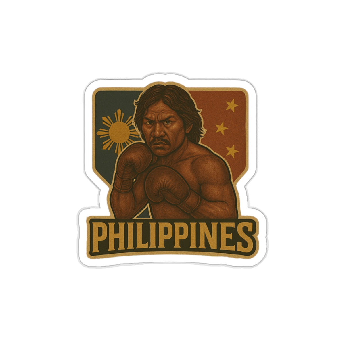 Philippines Boxer Die Cut Sticker